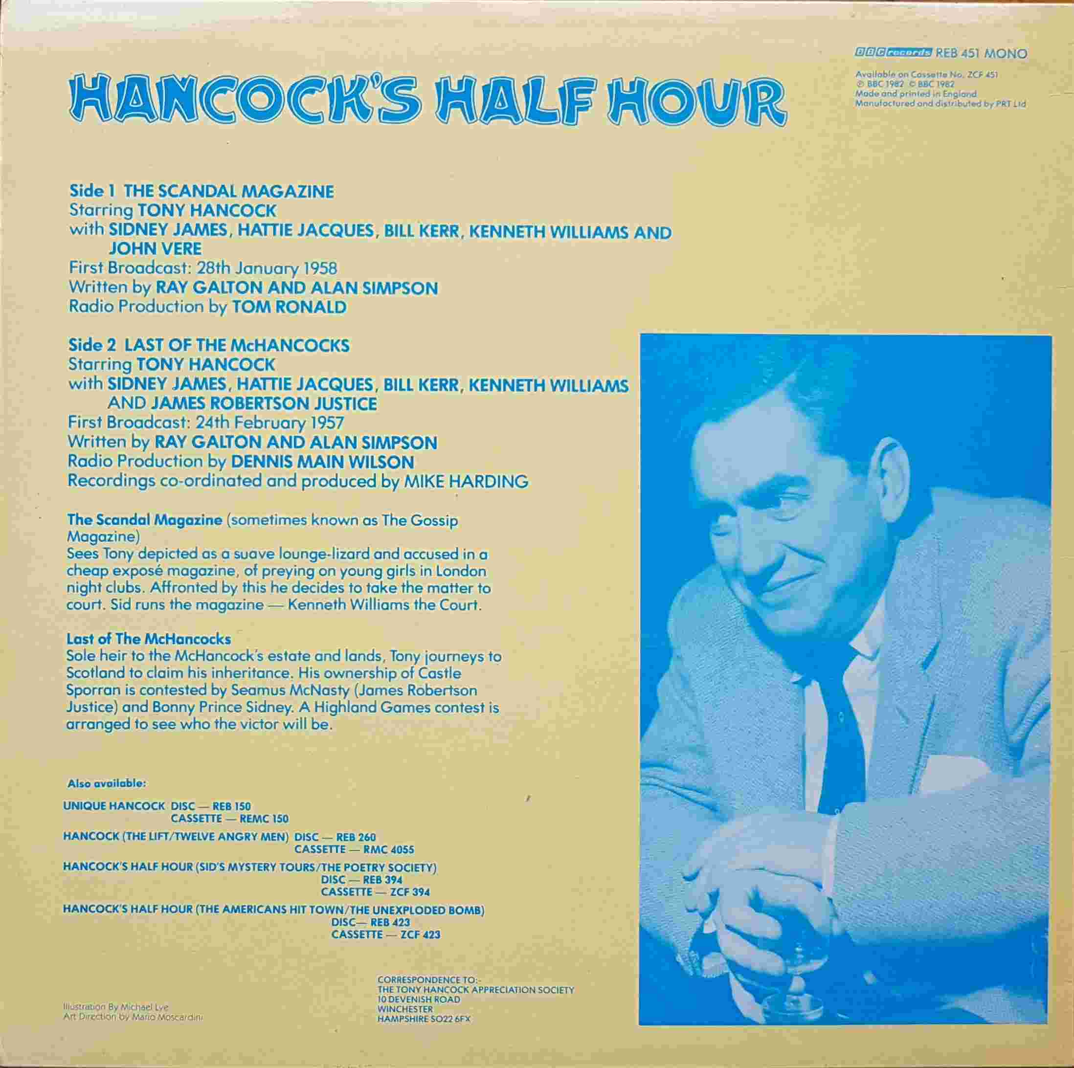 Picture of REB 451 Hancock's half hour - Volume 3 by artist Tony Hancock from the BBC records and Tapes library